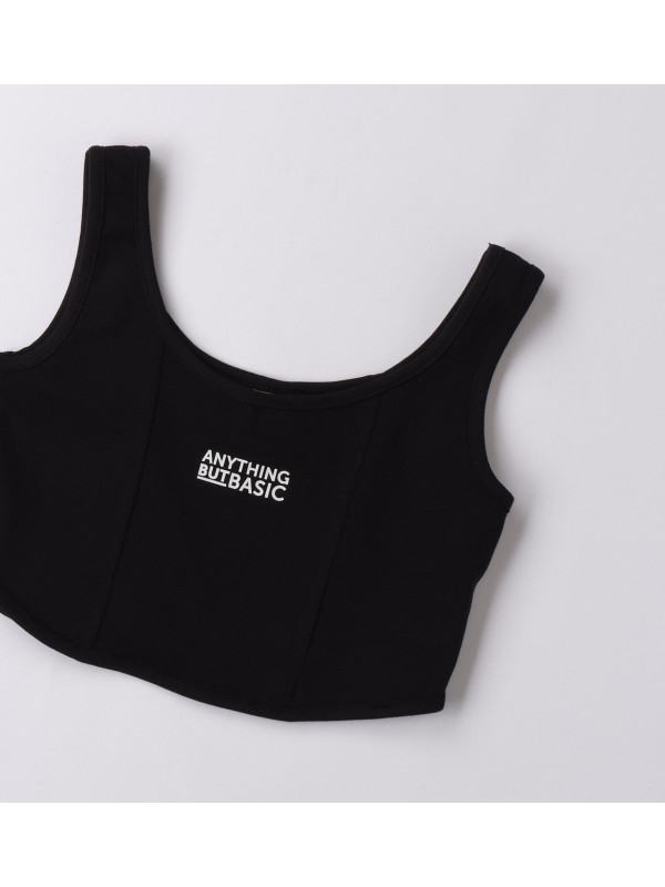 IDO crop top κορίτσι 4B688-0658 μαύρο
