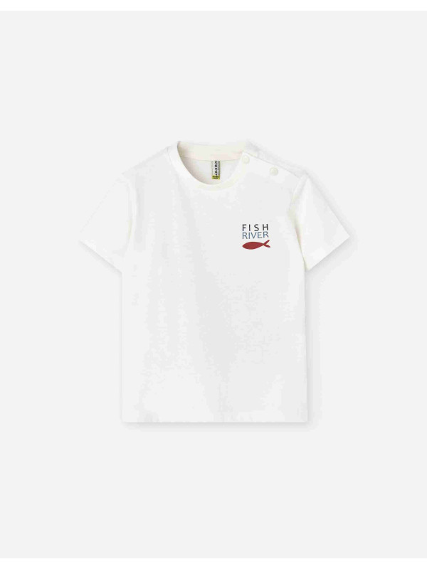 Losan κοντομάνικο t-shirt αγόρι LBBAP0303_25001-Ecru εκρού