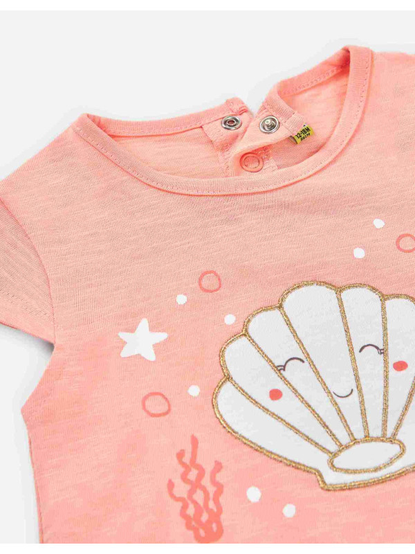 Losan βρεφικό κοντομάνικο T-shirt κορίτσι LBGAP0303_25009-Pastel Salmon σομόν