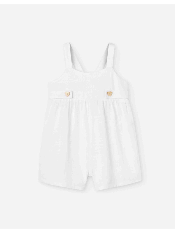 Losan βρεφική ολόσωμη φόρμα κορίτσι LBGAP0502_25002-White λευκό