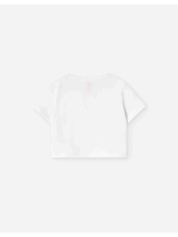 Losan κοντομάνικο crop top κορίτσι LJGAP0103_25005-White λευκό