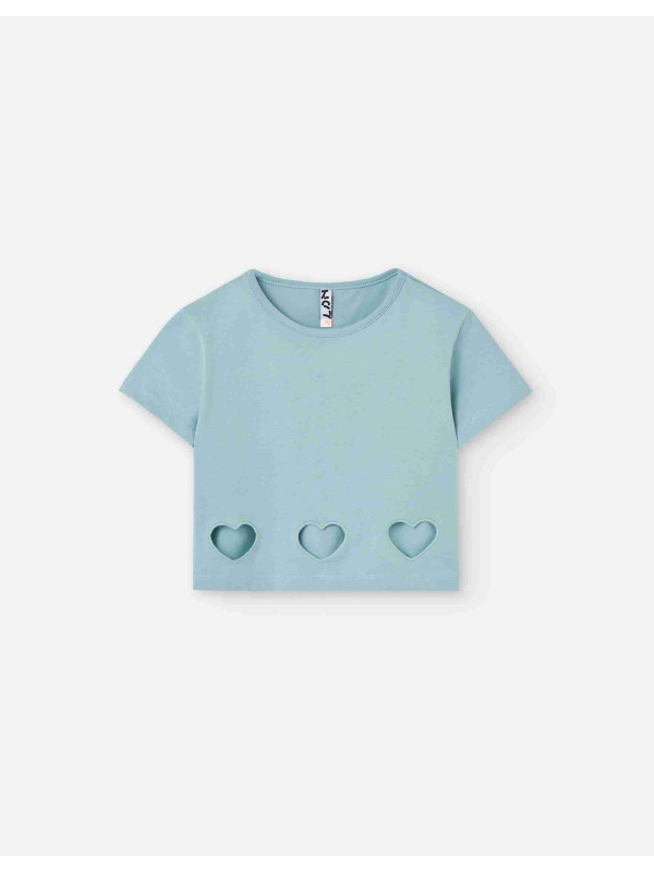 Losan κοντομάνικο crop top κορίτσι LJGAP0103_25009-Grey βεραμάν