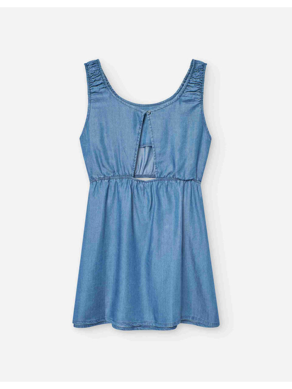 Losan αμάνικο τζιν φόρεμα LJGAP0501_25006-Blue μπλε