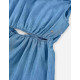 Losan αμάνικο τζιν φόρεμα LJGAP0501_25006-Blue μπλε