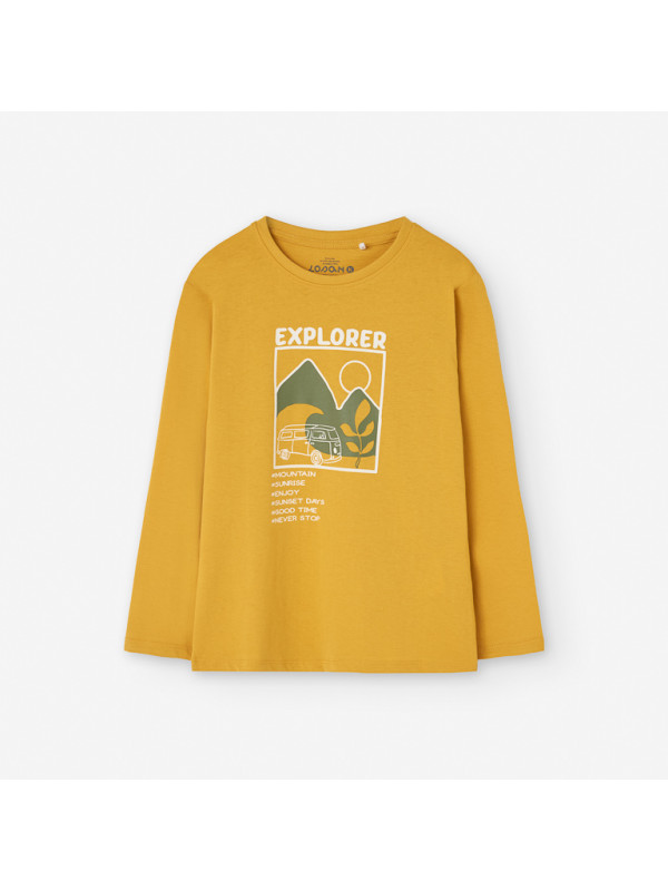 Losan μακρυμάνικο T-shirt αγόρι LKBAP0303_25006-Dark Yellow κίτρινο