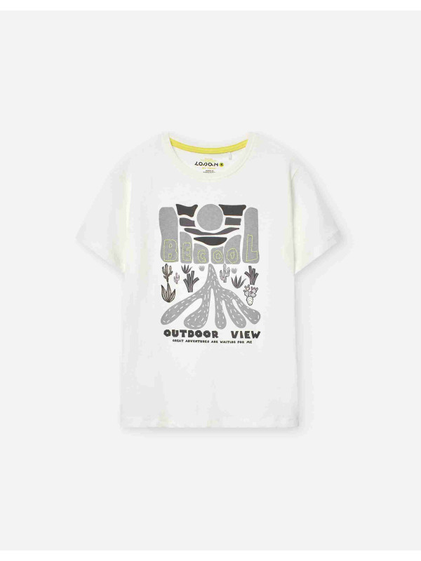 Losan κοντομάνικο T-shirt αγόρι LKBAP0303_25035-Ecru εκρού