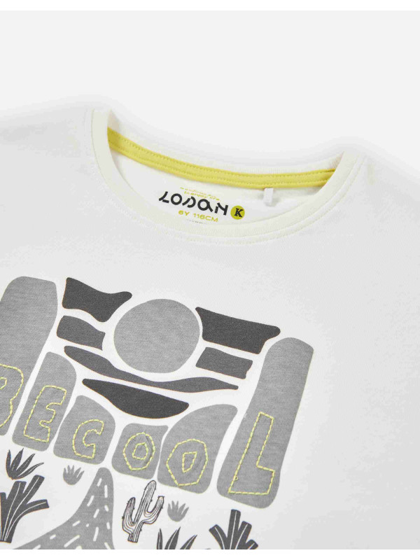 Losan κοντομάνικο T-shirt αγόρι LKBAP0303_25035-Ecru εκρού