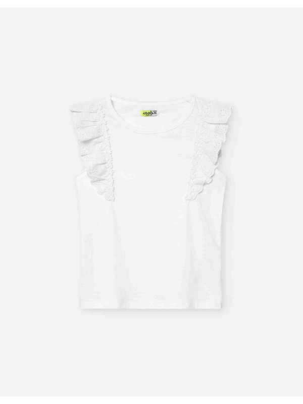 Losan αμάνικη μπλούζα κορίτσι LKGAP0303_25011-White λευκό