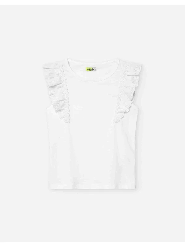 Losan αμάνικη μπλούζα κορίτσι LKGAP0303_25011-White λευκό