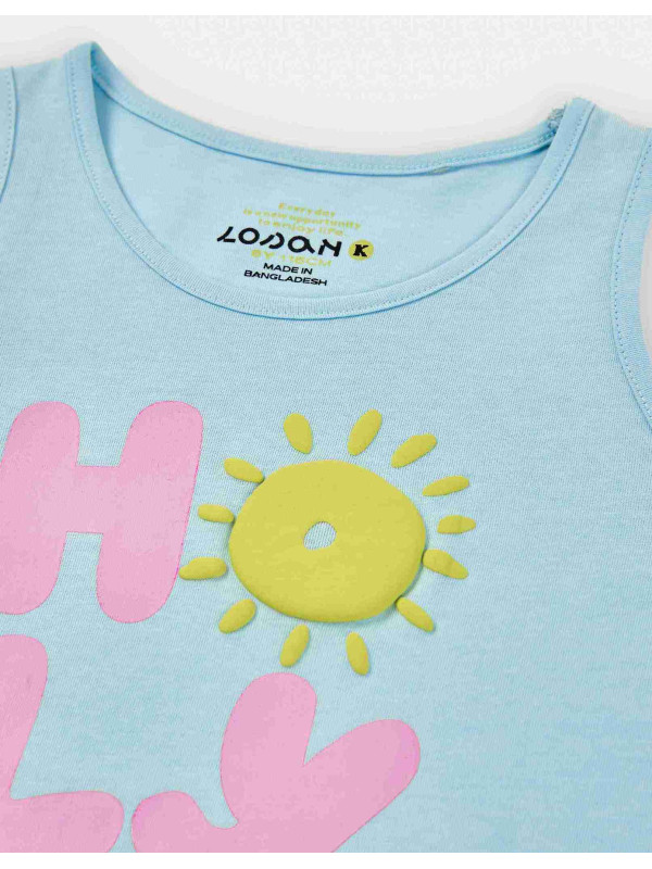 Losan αμάνικο top κορίτσι LKGAP0303_25040-Light Blue γαλάζιο