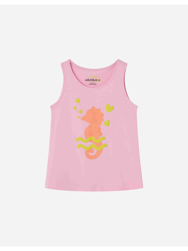 Losan αμάνικο top κορίτσι LKGAP0303_25040-Light Pink ροζ
