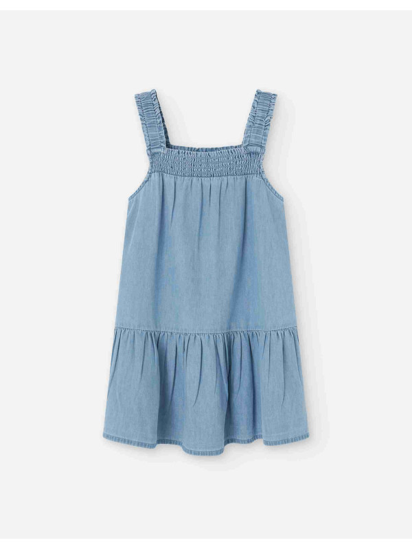 Losan αμάνικο τζιν φόρεμα LKGAP0501_25043-Light Denim μπλε