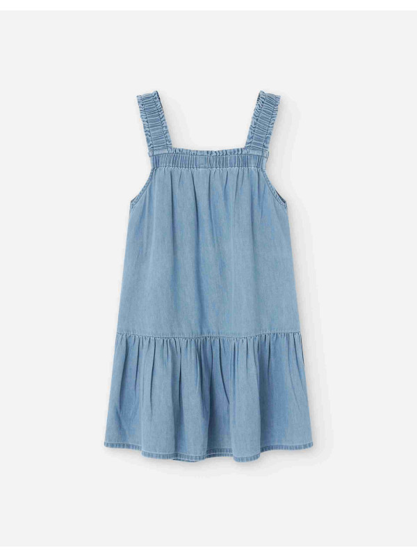 Losan αμάνικο τζιν φόρεμα LKGAP0501_25043-Light Denim μπλε