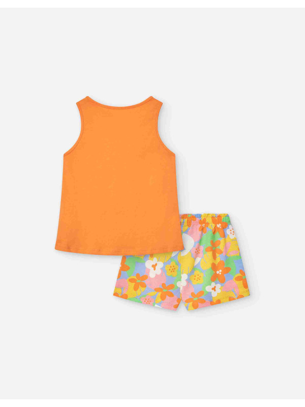 Losan σετ t-shirt σορτς κορίτσι LKGAP0602_25001-Orange πορτοκαλί