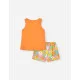 Losan σετ t-shirt σορτς κορίτσι LKGAP0602_25001-Orange πορτοκαλί