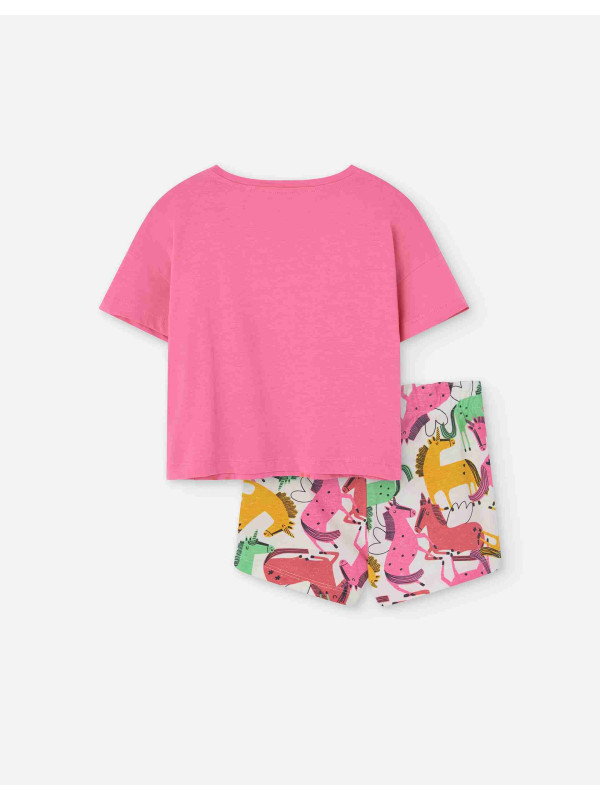 Losan σετ σορτς t-shirt κορίτσι LKGAP0602_25003-Pink Ροζ