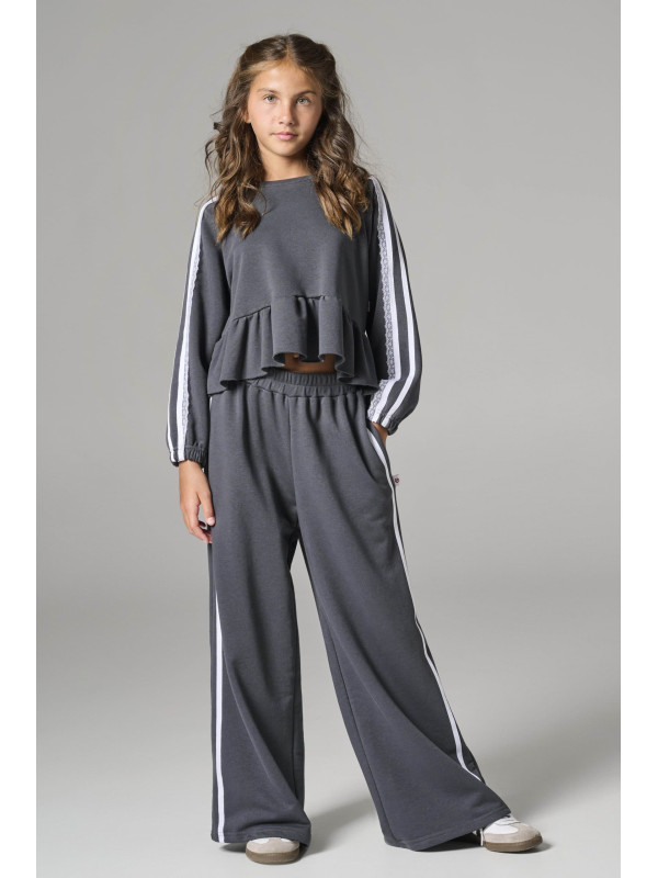 Melin Rose σετ φούτερ κορίτσι MRW26/27-6257-Dark Grey Ανθρακί