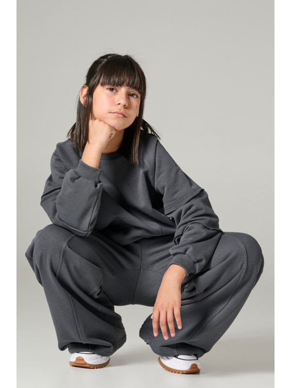 Melin Rose σετ φούτερ κορίτσι MRW26/27-6256-Dark Grey Ανθρακί