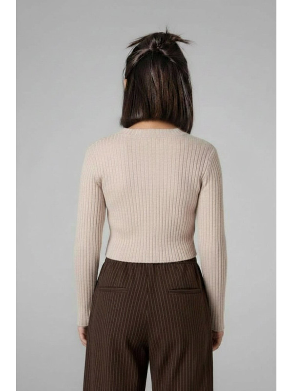 Melin Rose μακρυμάνικη crop μπλούζα κορίτσι MRW26/27-0470-Beige μπεζ
