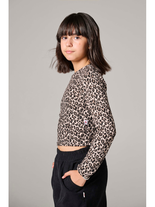 Melin Rose μακρυμάνικη crop μπλούζα κορίτσι MRW26/27-0475-Grey γκρι