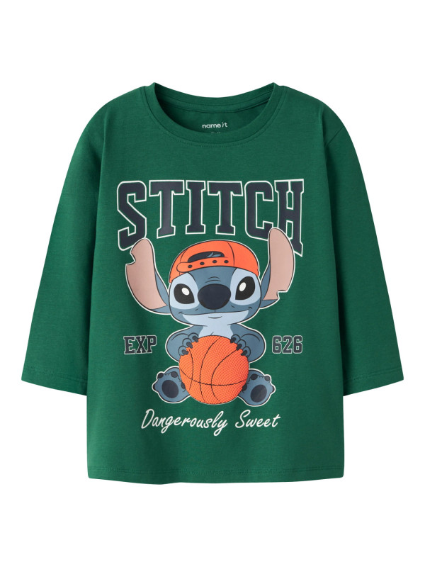 Name it μακρυμάνικη μπλούζα STITCH αγόρι 13259895-Evergreen πράσινο 