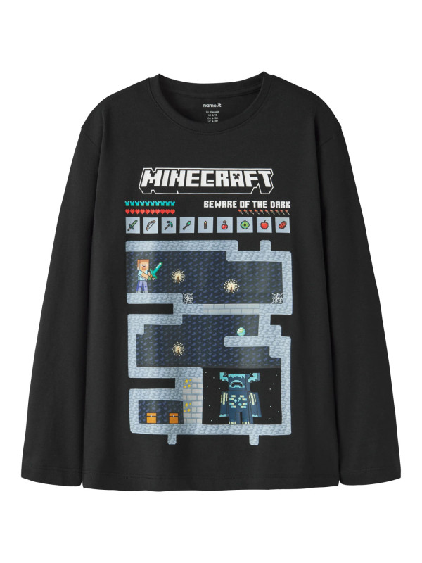 Name it μακρυμάνικη μπλούζα MINECRAFT αγόρι 13260043-Black μαύρο