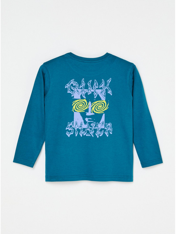 Quiksilver μακρυμάνικη μπλούζα αγόρι EQKZT03598-BRS0 πετρόλ