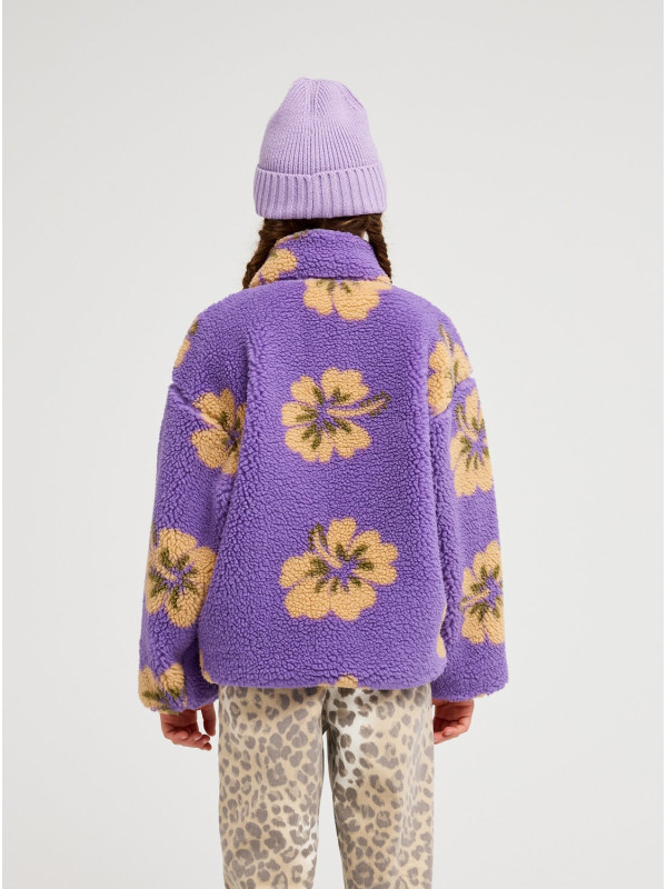 Roxy μακρυμάνικη fleece ζακέτα κορίτσι ERGPF03084-PLJ6 μωβ
