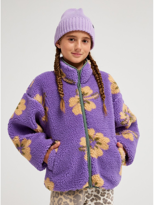 Roxy μακρυμάνικη fleece ζακέτα κορίτσι ERGPF03084-PLJ6 μωβ