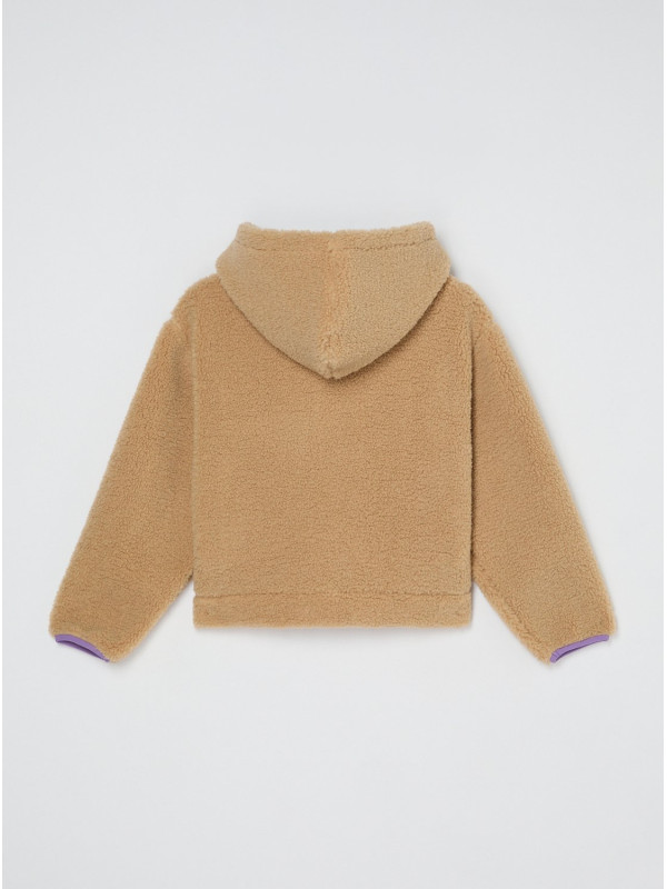 Roxy μακρυμάνικη fleece ζακέτα κορίτσι ERGPF03096-TGJ0 μπεζ