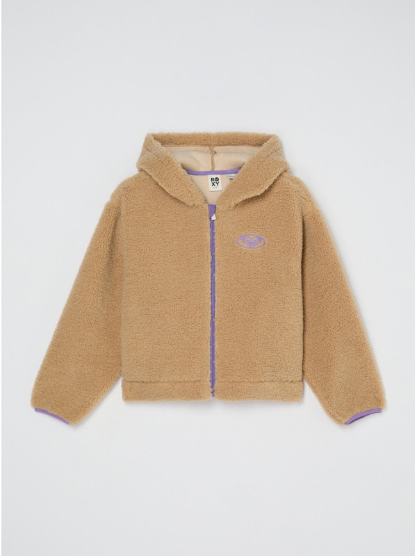 Roxy μακρυμάνικη fleece ζακέτα κορίτσι ERGPF03096-TGJ0 μπεζ