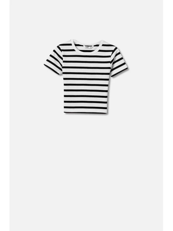 Tiffosi κοντομάνικο crop top κορίτσι 1059076_110 λευκό Tiffosi κοντομάνικο crop top κορίτσι 1059076_110 λευκό