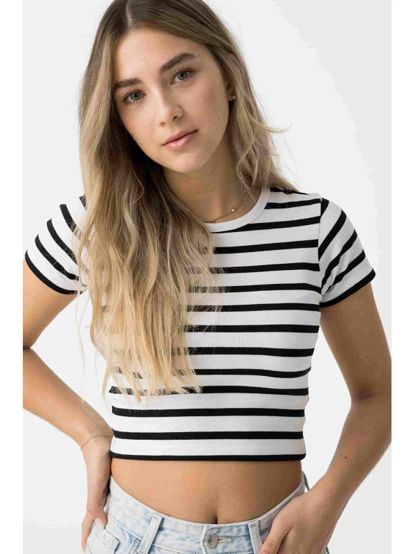 Tiffosi κοντομάνικο crop top κορίτσι 1059076_110 λευκό Tiffosi κοντομάνικο crop top κορίτσι 1059076_110 λευκό