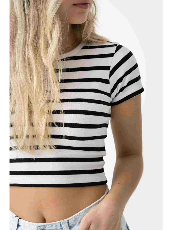 Tiffosi κοντομάνικο crop top κορίτσι 1059076_110 λευκό Tiffosi κοντομάνικο crop top κορίτσι 1059076_110 λευκό