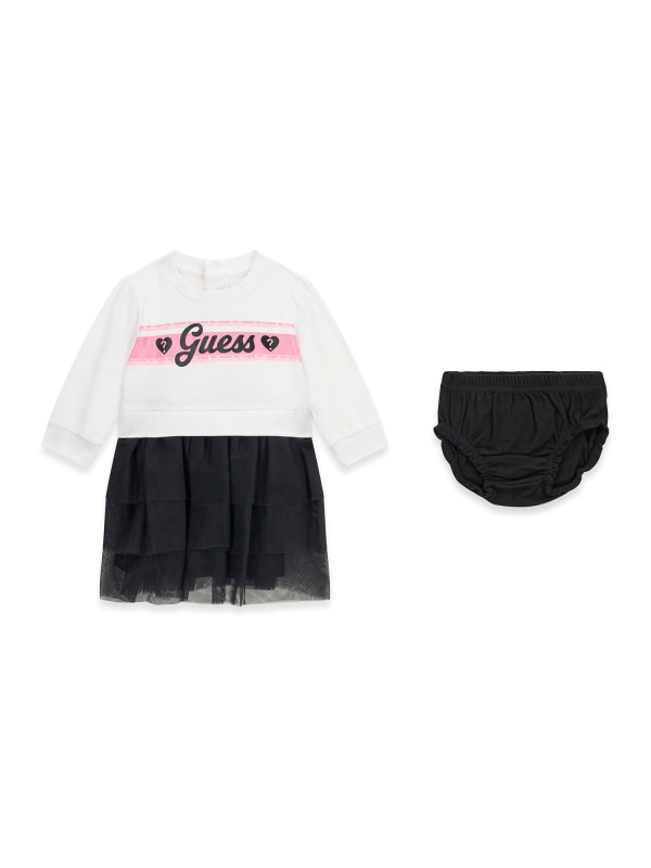 Guess βρεφικό  μακρυμάνικο φόρεμα A6YK02K3891-G011 λευκό