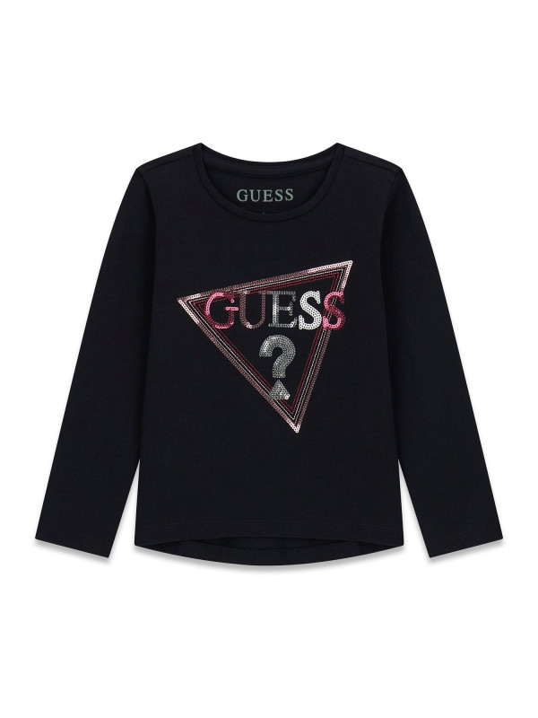 Guess παιδική μακρυμάνικη μακό μπλούζα κορίτσι K6YI08K3673-JBLK μαύρο