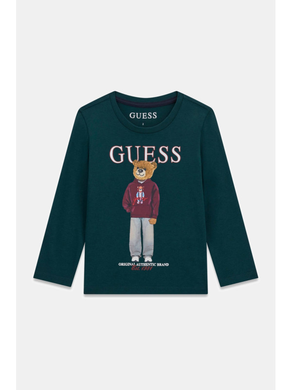 Guess παιδική μακρυμάνικη μπλούζα αγόρι N6YI06K3794-G8J3 πράσινο