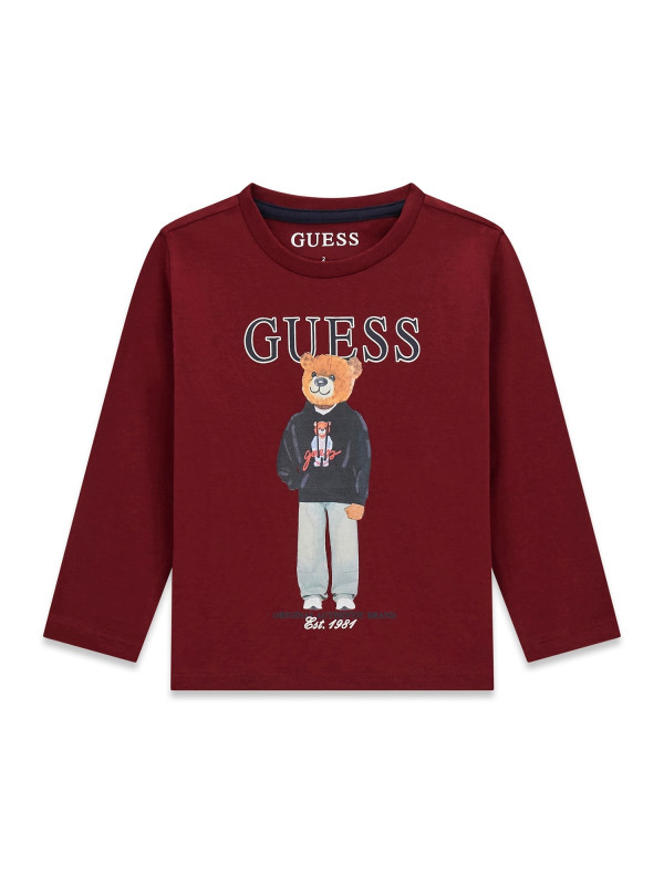 Guess παιδική μακρυμάνικη μπλούζα αγόρι N6YI06K3794-G577 μπορντό