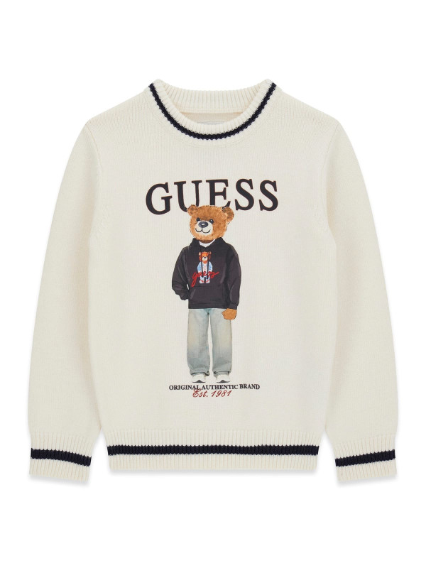 Guess παιδική πλεκτή μπλούζα αγόρι N6YR06Z0903-G012 εκρού