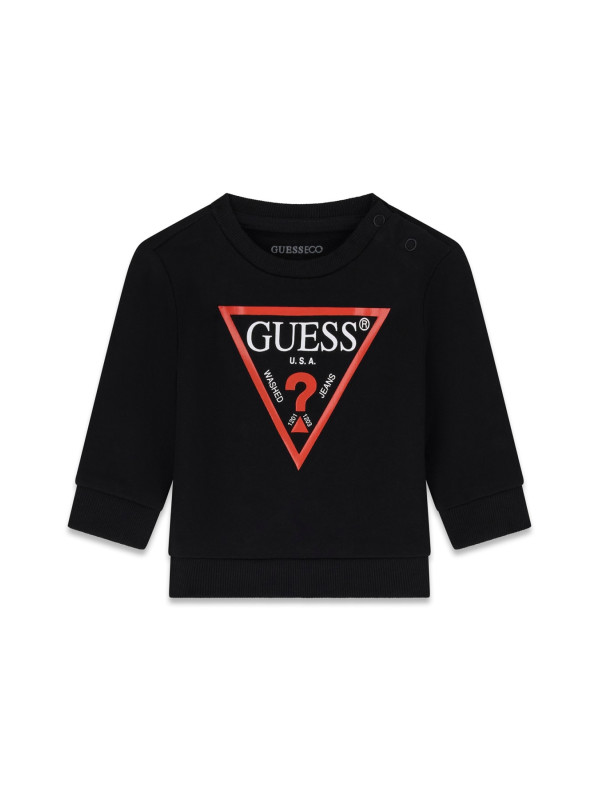 Guess παιδική φούτερ μπλούζα logo αγόρι N73Q10KAUG0-JBLK μαύρο