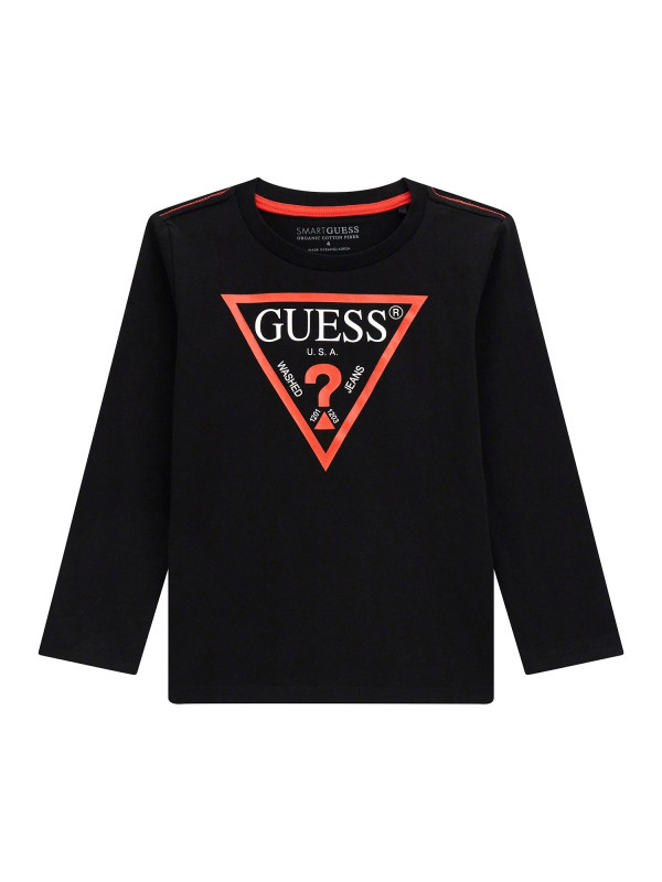 Guess logo παιδική μακρυμάνικη μπλούζα αγόρι N84I24K8HM0-JBLK μαύρο