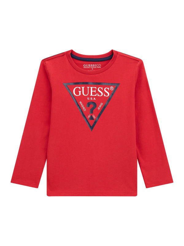 Guess logo παιδική μακρυμάνικη μπλούζα αγόρι N84I24K8HM0-RHT κόκκινο