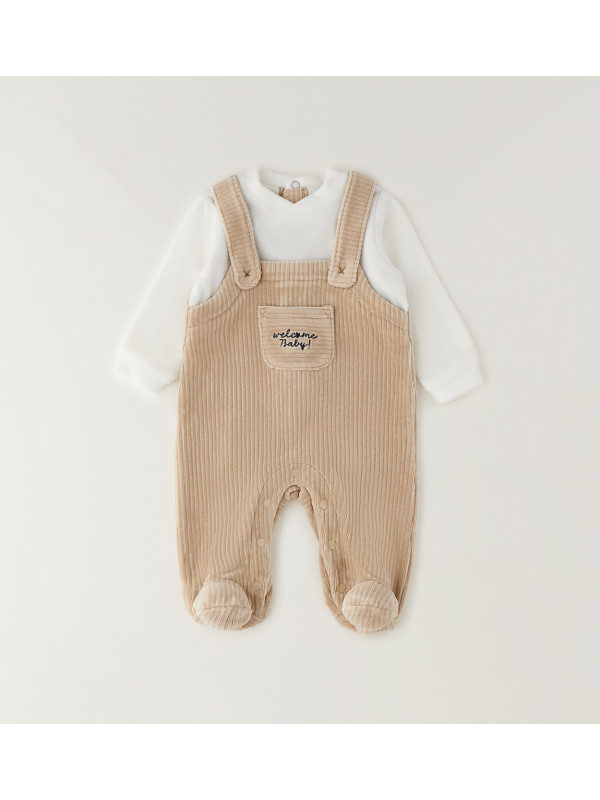 iDO βρεφικό ολόσωμο φορμάκι unisex 4H022-0471 μπεζ