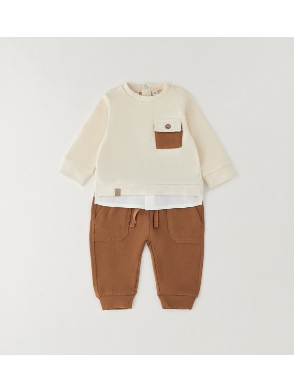 iDO βρεφικό σετ φόρμα αγόρι 4H037-151 μπεζ