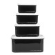  little lovely company: Σετ 4 δοχεία φαγητού Lunch & Snack Box - Galaxy SBSEGA74 μαύρο