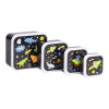  little lovely company: Σετ 4 δοχεία φαγητού Lunch & Snack Box - Galaxy SBSEGA74 μαύρο