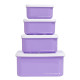 A little lovely company: Σετ 4 δοχεία φαγητού Lunch & Snack Box - Unicorn Dreams SBSEUD73 λιλά