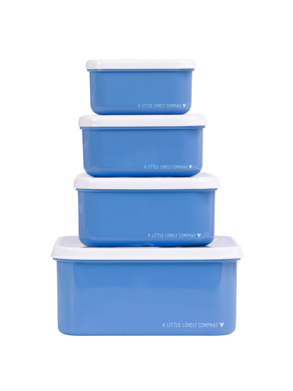 A little lovely company: Σετ 4 δοχεία φαγητού Lunch & Snack Box -Pirates SBSEPI80 μπλε
