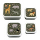 A little lovely company Σετ 4 δοχεία φαγητού Lunch & Snack Box Savanna SBSESA46 λαδί