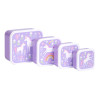 A little lovely company: Σετ 4 δοχεία φαγητού Lunch & Snack Box - Unicorn Dreams SBSEUD73 λιλά